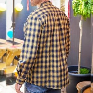 The Foundry Supply Co. Blue and Yellow Plaid Shirt
